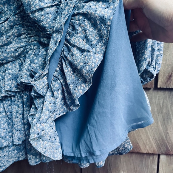 Revolve ASTR Tiered Ruffle Floral Mini Dress  Romantic Prairie Cottagecore S - Picture 11 of 16